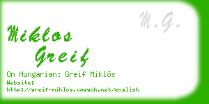 miklos greif business card